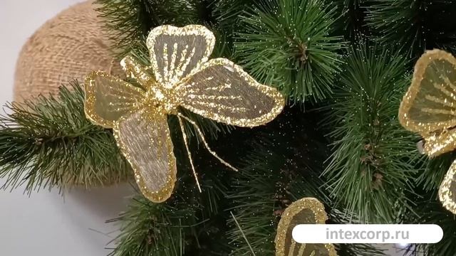 Набор декоративных бабочек ГРЕТА ОТО, органза, золотой, 9 см, 6 шт., 1049743