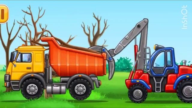 Мультики про машинки. Собираем лесопогрузчик. Изучаем строительный транспорт. Едем на задание