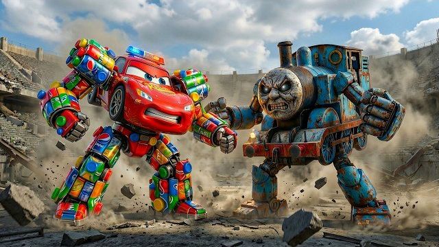 Котенок модернизирует робота Маккуина, останавливает робота Томаса и изучает лесные растения!