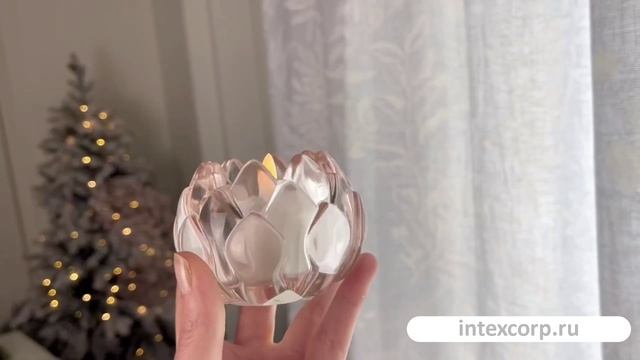 Подсвечник для чайной свечи ЛОТОС 'НИЛЛИ', светло-розовый, стекло, 8 см, 640708-2