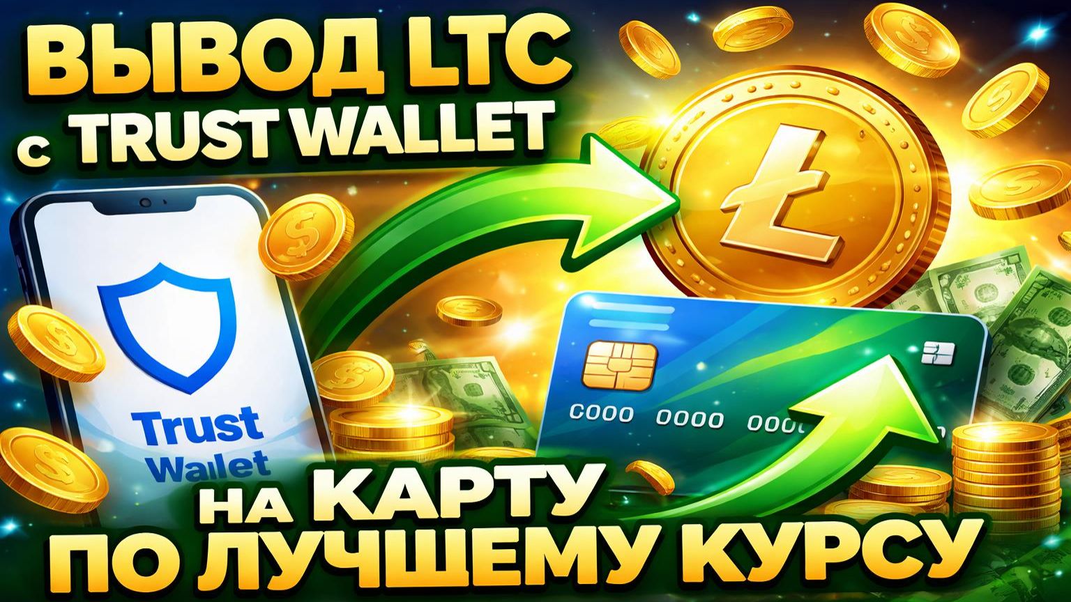 Вывод LTC с Trust Wallet на карту по лучшему курсу