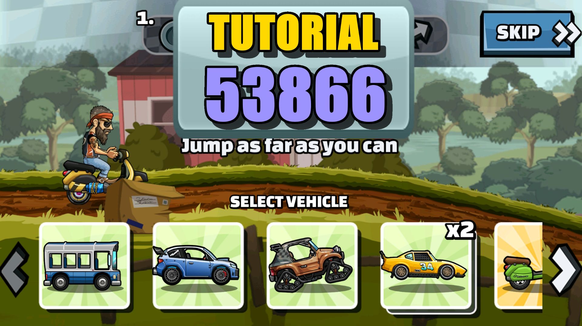 ✅ 53866 TUTORIAL ✅ (Bumpy Ride Bonanza) - Hill Climb Racing 2