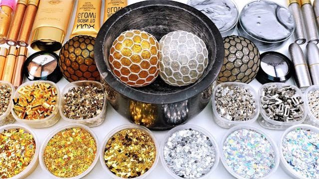 УДОВЛЕТВОРЯЮЩЕЕ ASMR ВИДЕО 🎧 | СЛАЙМ-РАЗВЛЕЧЕНИЯ: КАК СДЕЛАТЬ РАДУЖНЫЙ ЗОЛОТО-СЕРЕБРЯНЫЙ СЛАЙМ