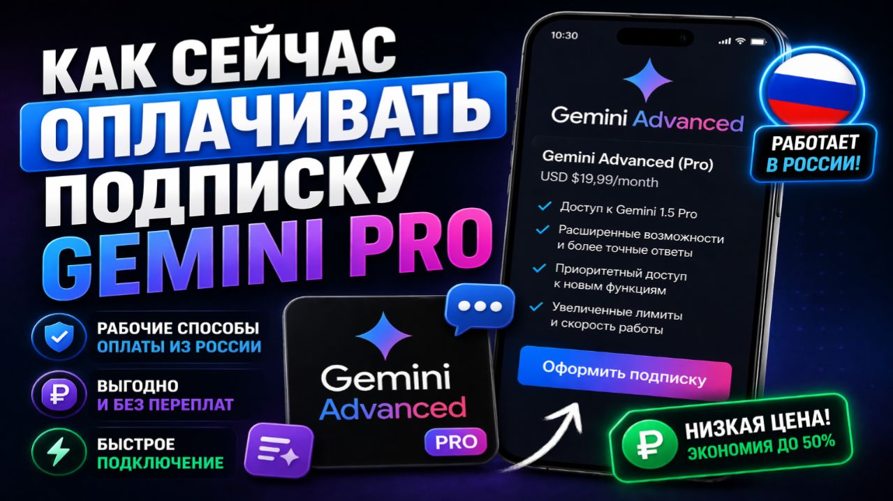Как сейчас оплачивать подписку Gemini Pro из России по выгодной цене