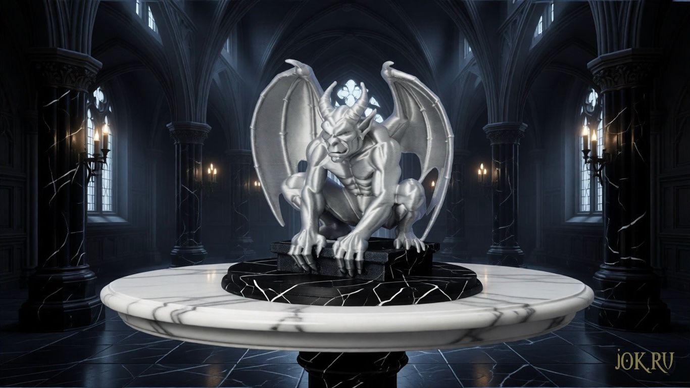 Коллекционная фигурка Серебряная Горгулья — готика и мистика от Joker‑Studio