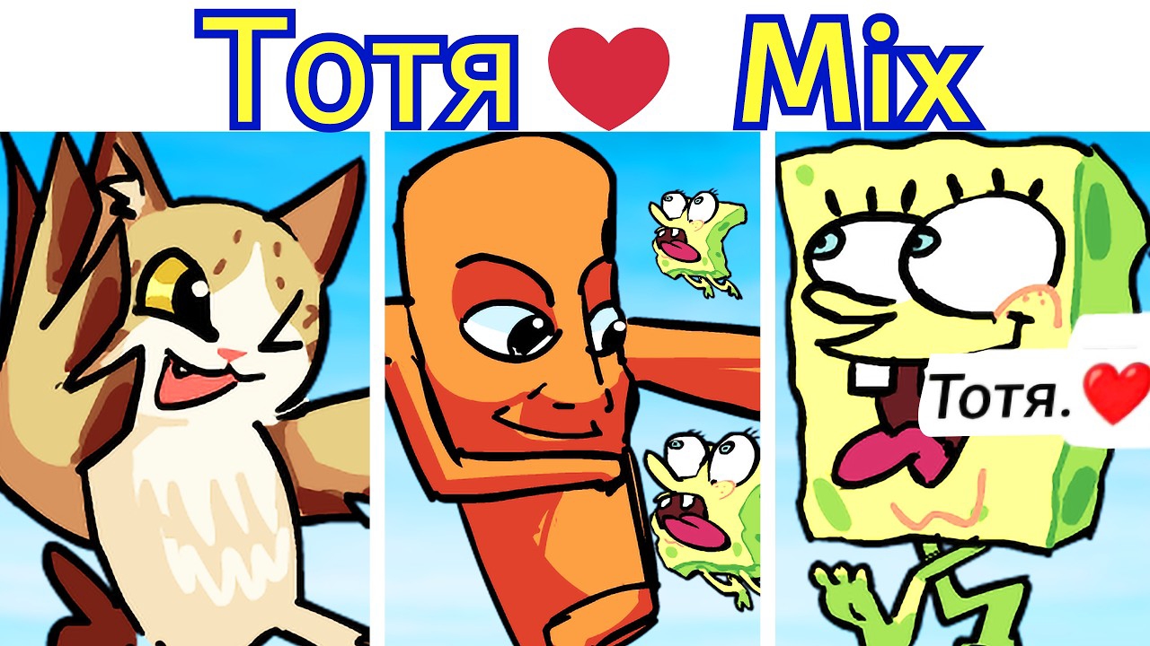 РУССКИЙ БРЕЙНРОТ МИКС (Тотя ❤️, Meowl, Sahur) — Прохождение от LuLGamingg | ФНФ Мод