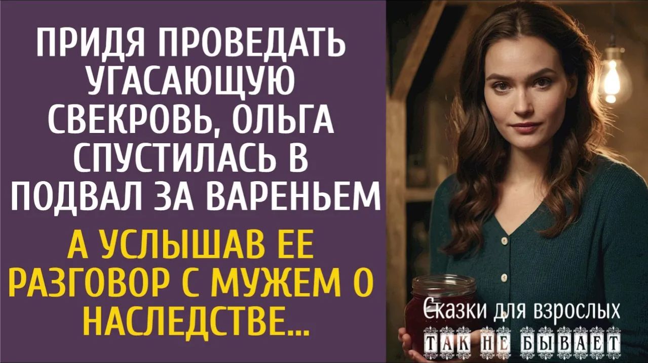 Истории из жизни: Придя проведать угасающую свекровь, Ольга спустилась в подвал за вареньем…