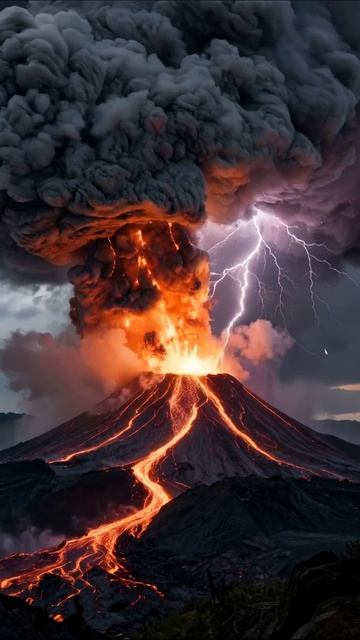 Извержение вулкана: удивительное зрелище природы #вулкан #природа #извержение