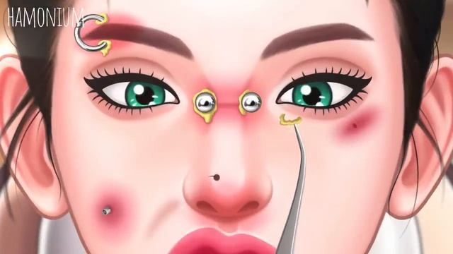 01  мульт АСМР  Удаление пирсинга и лечение воспаления у крутой девчонки