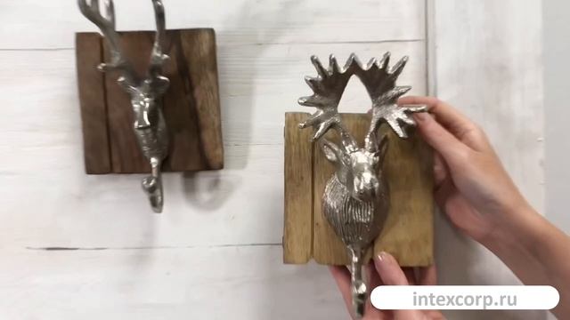 Набор декоративных крючков ДРУЗЬЯ ИЗ ЧАЩИ, дерево, металл, 22х13 см, 2 шт., 1538700-набор