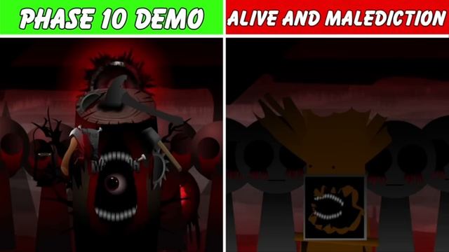 Sprunki Phase 10 DEMO против Sprunki Phase 10 ALIVE AND MACEDICIIDN