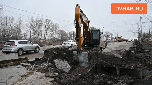 Масштабный ремонт развязки в Первом микрорайоне Хабаровска