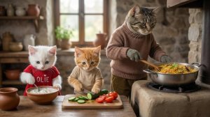 От утренней йоги до бирьяни 🍛 | Идеальный распорядок дня Оли, Орео и дедушки #кошка