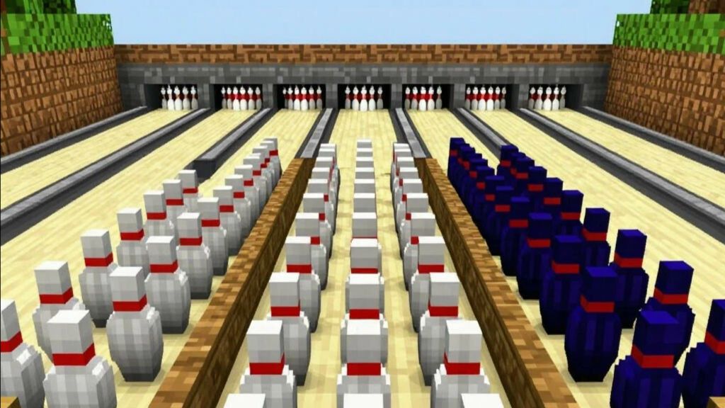 Строю боулинг в майнкрафт.