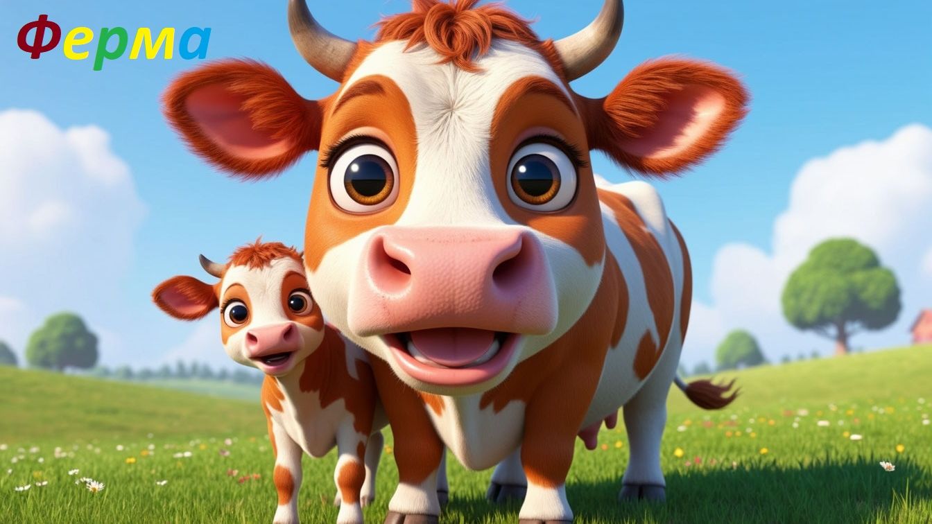 Животные на ферме 🐄 Весёлая песенка для малышей. Учим звуки животных
