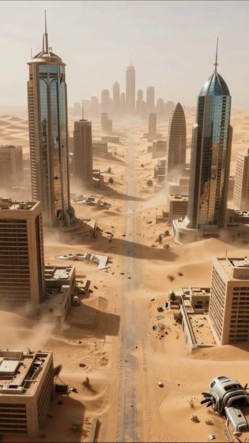 Заброшенный город в пустыне: будущее в песках #пустыня #архитектура #путешествие