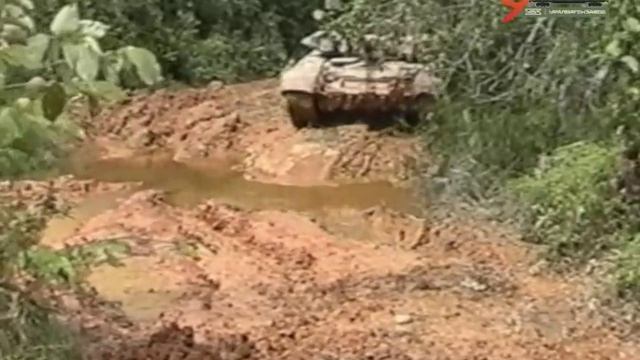 Испытания танка Т-90С в джунглях