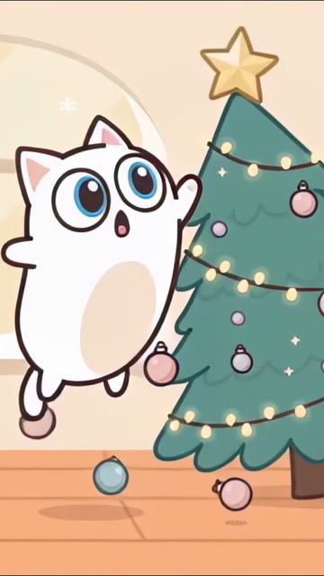 Коть и елка #котики #мультики #пушистыеистории