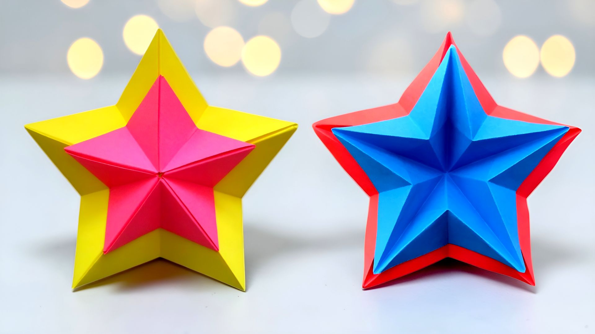 Объемная звезда из бумаги своими руками ⭐ как сделать звезду на 9 мая ⭐