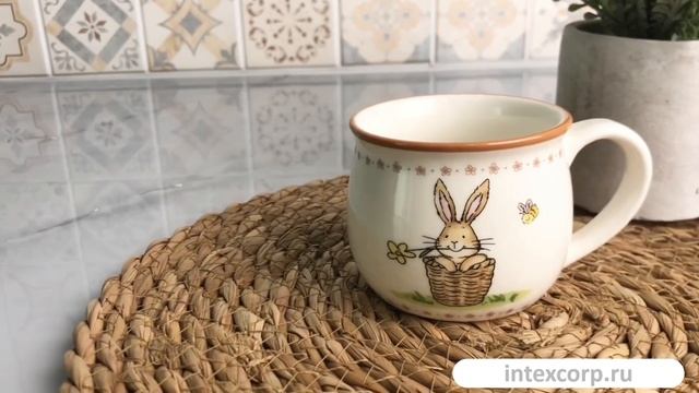 Кружка ЗАЙКА В КОРЗИНКЕ, фарфор, 180 мл, 2043707-1
