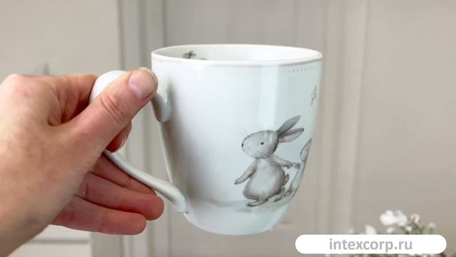 Кружка ЗАЯЧЬИ ЗАБАВЫ： ПРОГУЛКИ, фарфор, 480 мл, 2034331-2