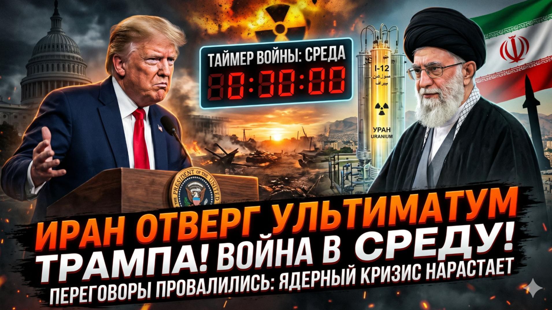💣 СРОЧНО: Иран отверг ультиматум Трампа по урану. Война начнётся в среду — часы тикают
