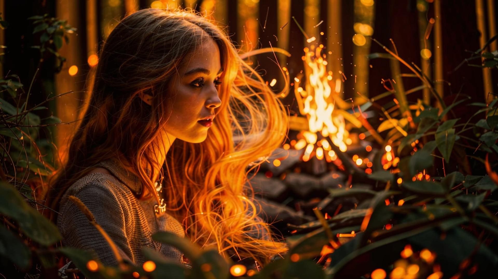 Fractal Campfire in the Night