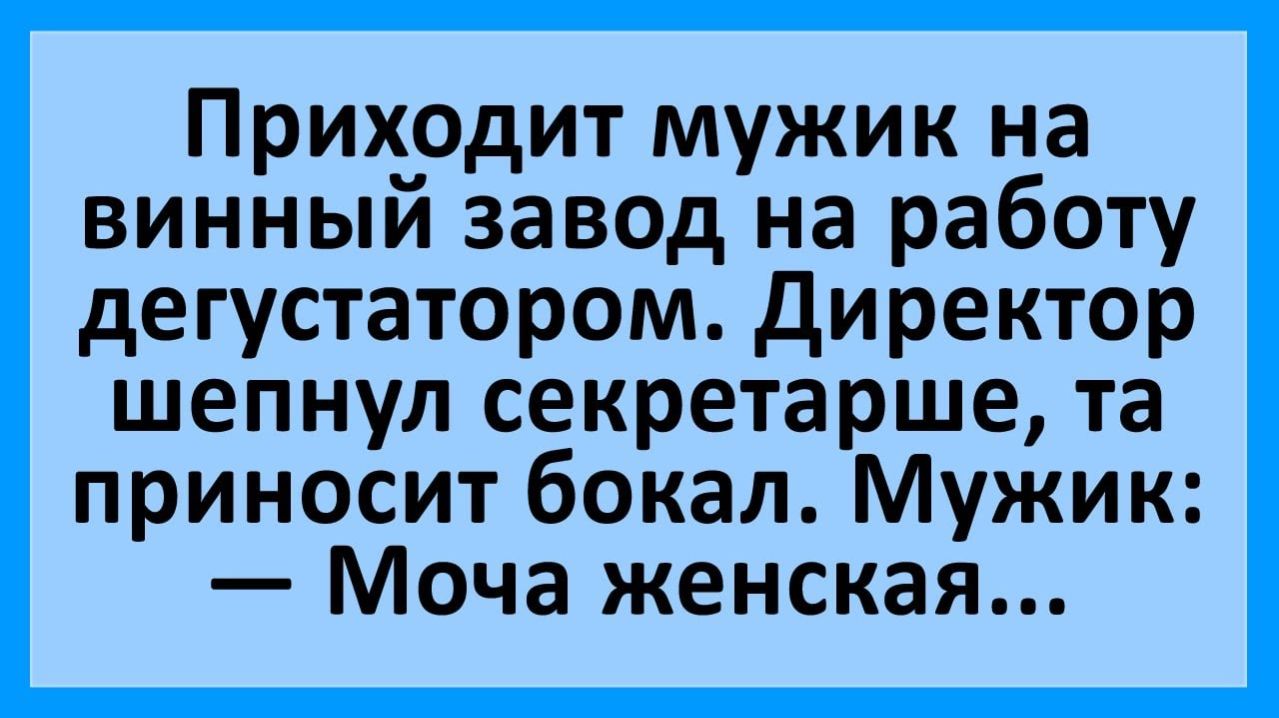 Анекдоты | Приходит мужик на винный завод на работу дегустатором... | Анекдоты смешные | Юмор