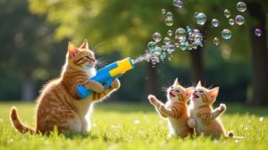 Мама-кошка стрижёт шерсть на ферме и шьёт тигровую шапочку для котят дома 🐾🎩🐯