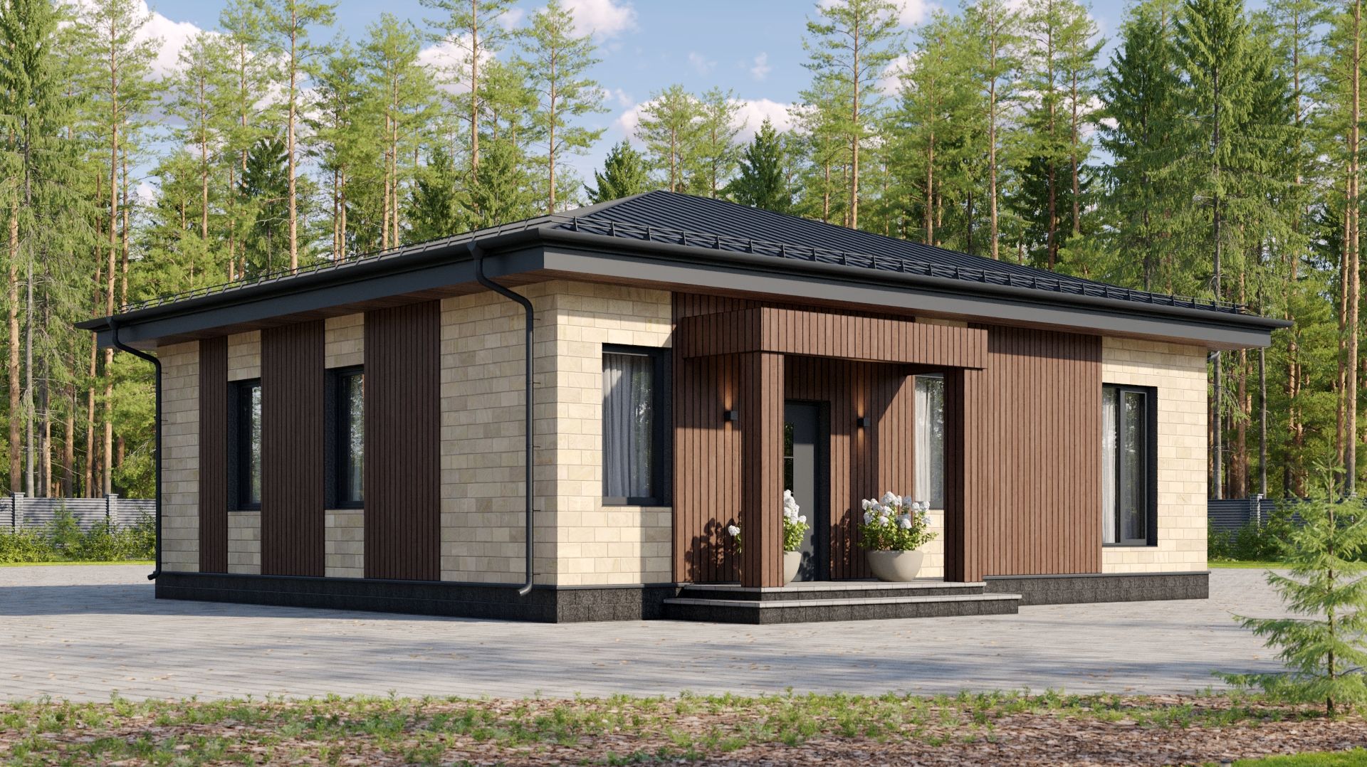 Каркасно-монолитный дом 119-1 м2