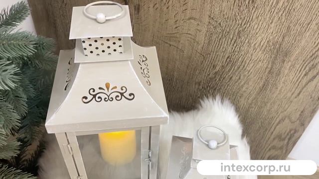 Набор подсвечников-фонарей МИЛТОН, металл, стекло, светло-серый, 23 и 35 см, 2 шт., 601395-97