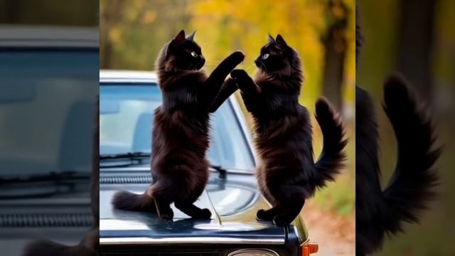 кошачья вечеринка 🌃 🐱🔥#веселье кошек#shorts#