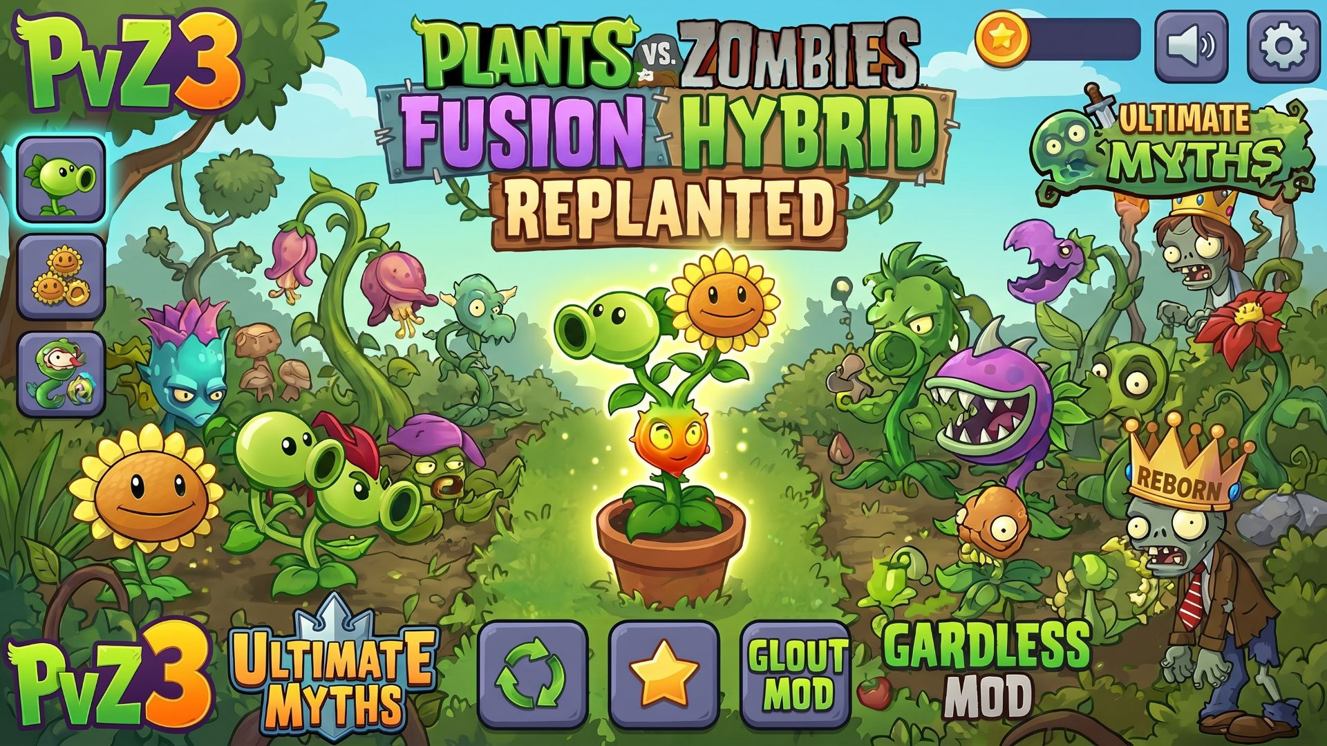 Plants Vs.Zombies Hybrid Mod Растения против Зомби-2 мод Зомби против растений Выигрываем каждый бой