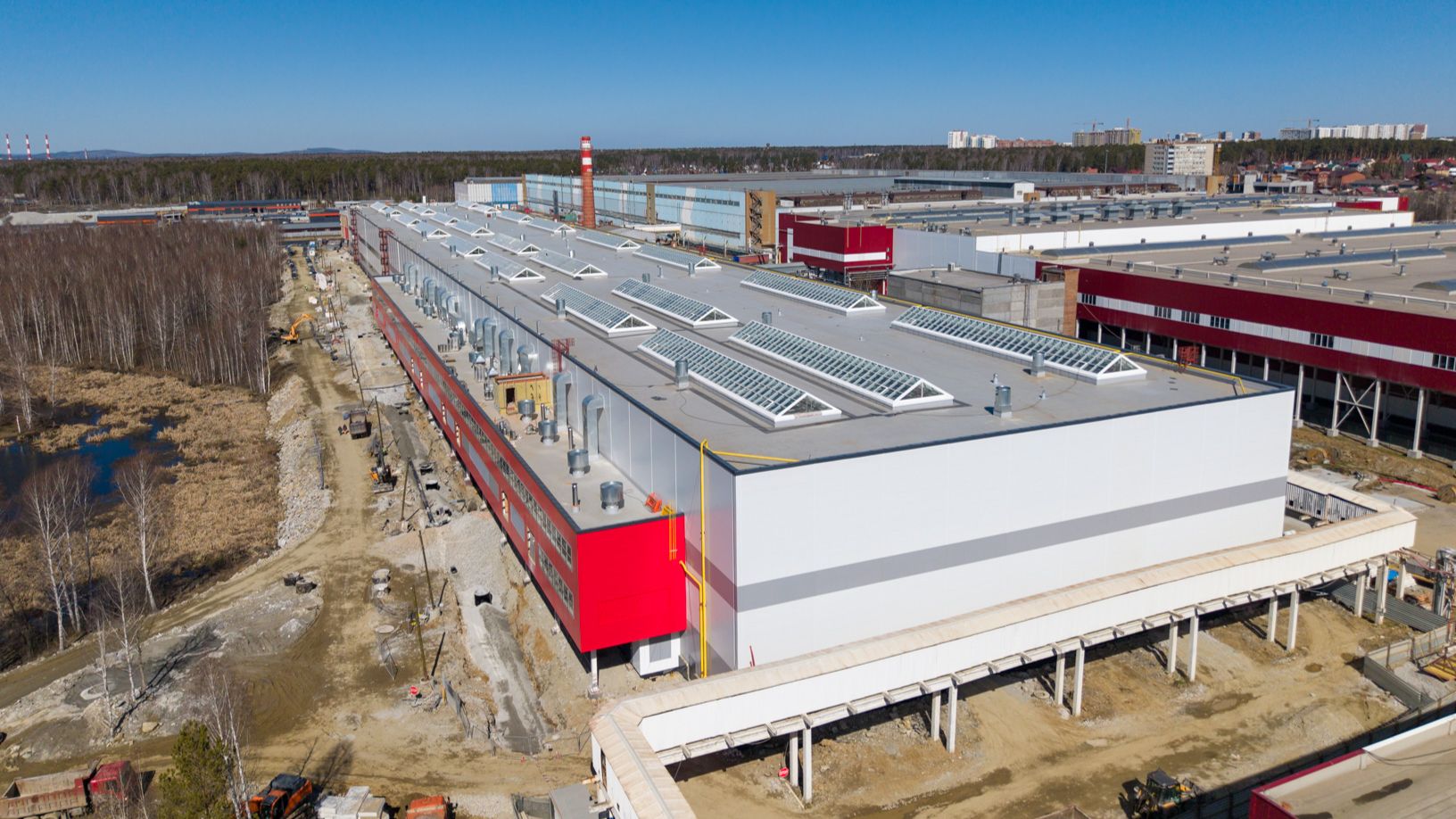 Ход строительства комплекса по производству высокоскоростных поездов, апрель-2026