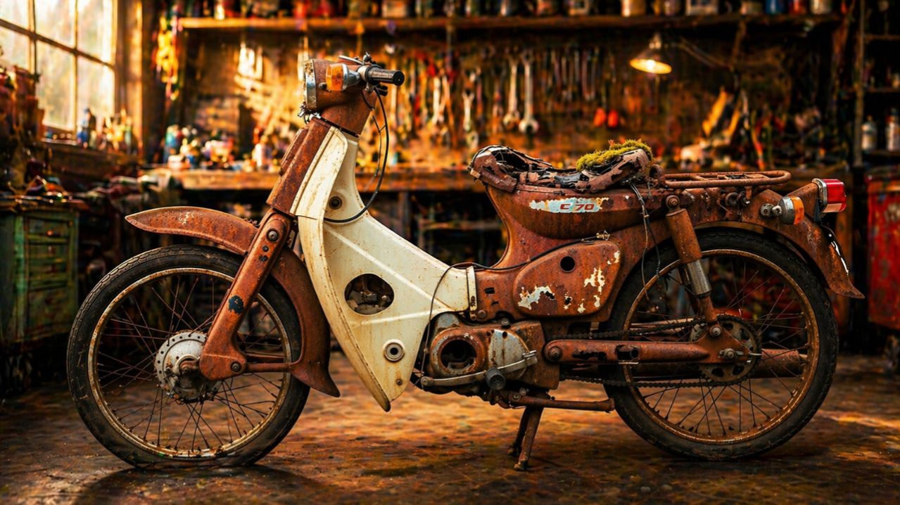 Реставрация старого ржавого мотоцикла