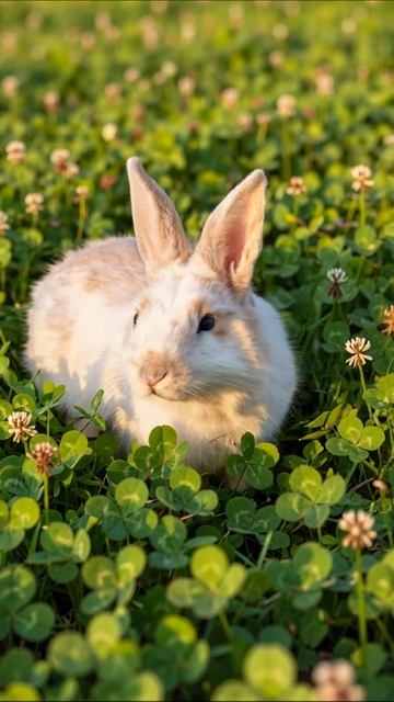 Кролик на лужайке: мир природы #кролики #природа #животные