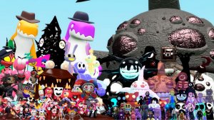 ЦИФРОВОЙ ЦИРК И ОТЕЛЬ ХАЗБИН ПРОТИВ ROBLOX ДВЕРИ И ПОГОНЯ ЗА СТОЛБАМИ (Garry's Mod)