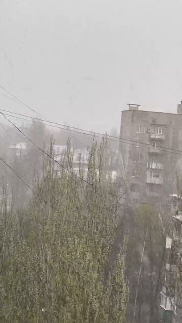21 апреля... Горловку засыпало снегом... 

А как в других городах? В Макеевке, например, дождь 🌧
