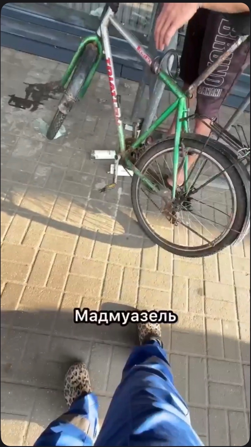 Гулял, гулял - устал. Положил велосипед, обнял недопитый пузырь и лег вздремнуть у входа в магазин.