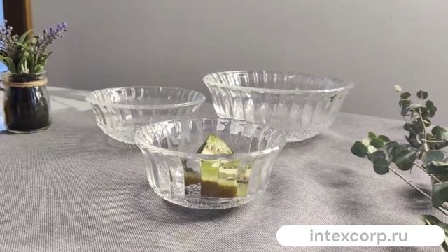 Набор салатников АМАНДИН, стекло, прозрачный, 11-18 см (3 шт.), 5748900