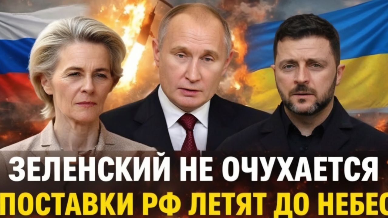 Зеленский не успеет ОчухатьсяПоставки России взлетают до небесЕвропа идёт на поклон к Путину