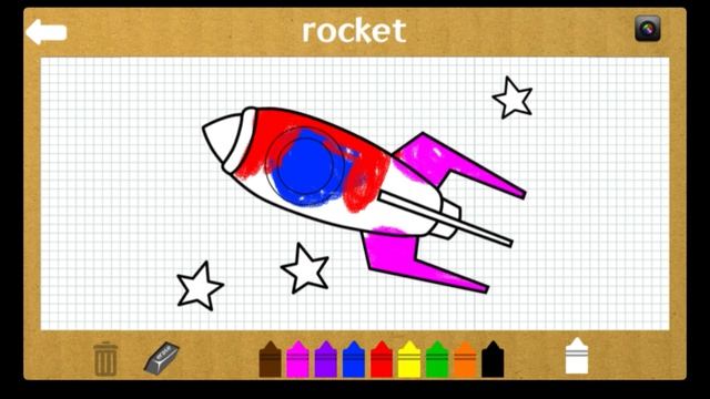 Раскраска 🖍️ ракета 🚀 видео для детей