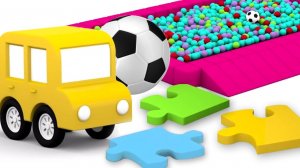 Развивающие 3D мультики. 4 машинки мост из пазлов.