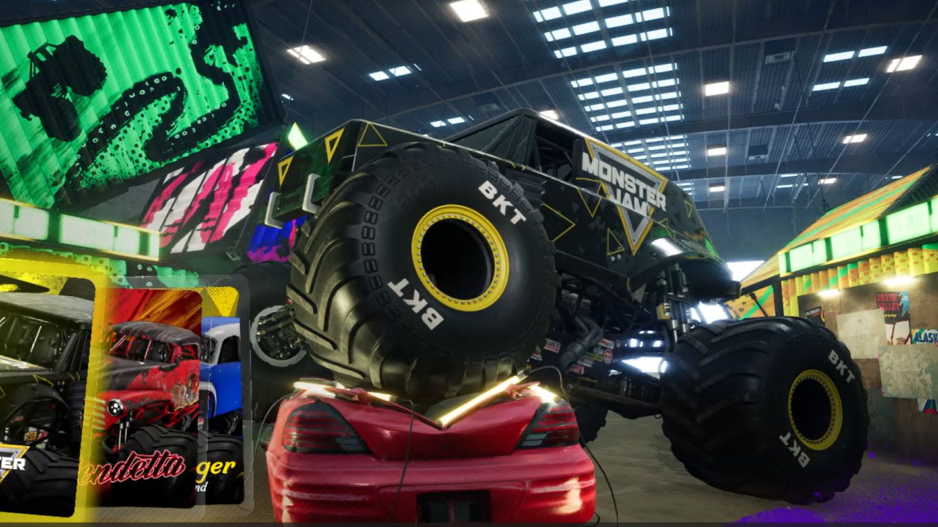 Трюки на машинах Монстер Траки в игре Monster Jam Showdown PS4