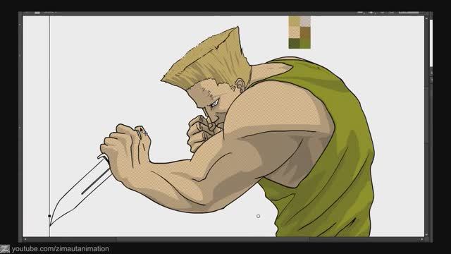 Drawing Concept Art, Guile (Street Fighter)
