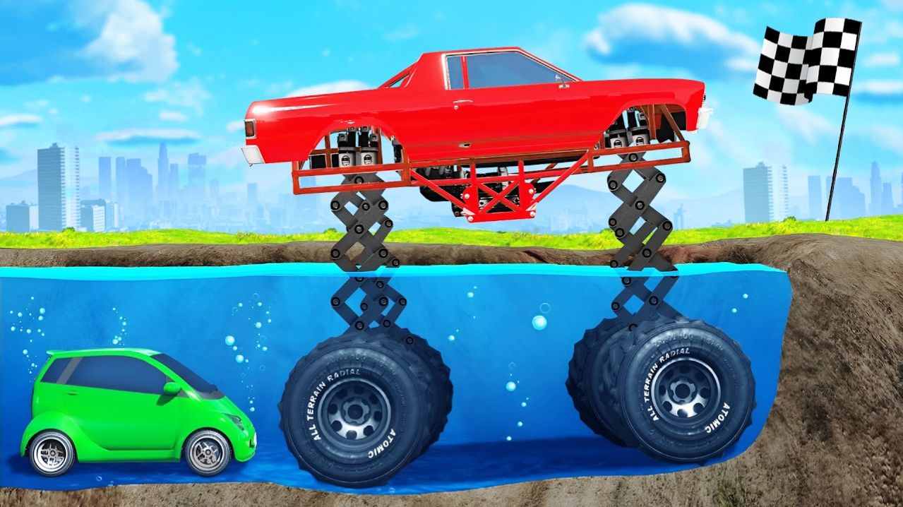 СМОЖЕТ ЛИ МОНСТР ТРАК ПРОЕХАТЬ ГЛУБОКУЮ ВОДУ В ГТА 5 ? - ЭКСПЕРИМЕНТ В GTA 5