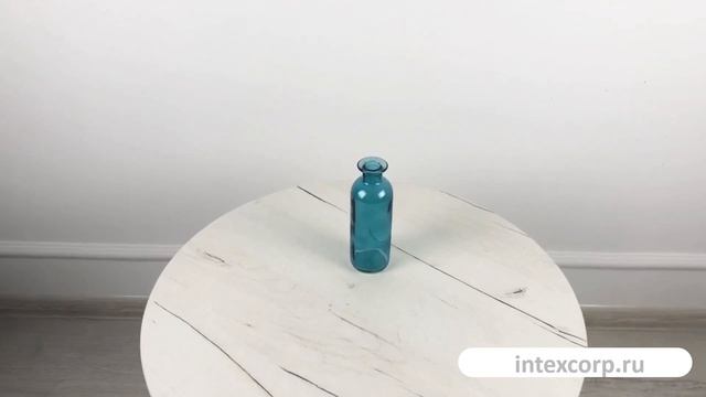 Декоративная бутыль-ваза БОРРАЧА ПИККОЛА, стекло, голубая, 16 см, 108173-95-1.