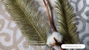 Декоративная ветка РОСКОШНОЕ ПЕРО, серебряная, 42 см,TR-75755, TR-75765, TR-75770, TR-75780