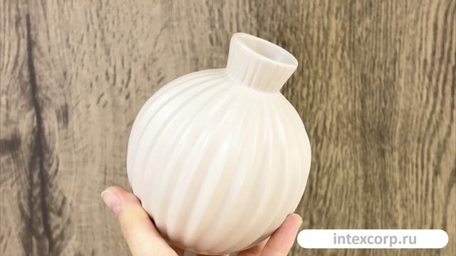 Декоративная ваза ФИОНА малая, керамика, песочная, 12 см, 252731680-3