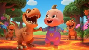 Танцевальный прыжок динозавра .й Мультфильм для детей 2026 и малышей